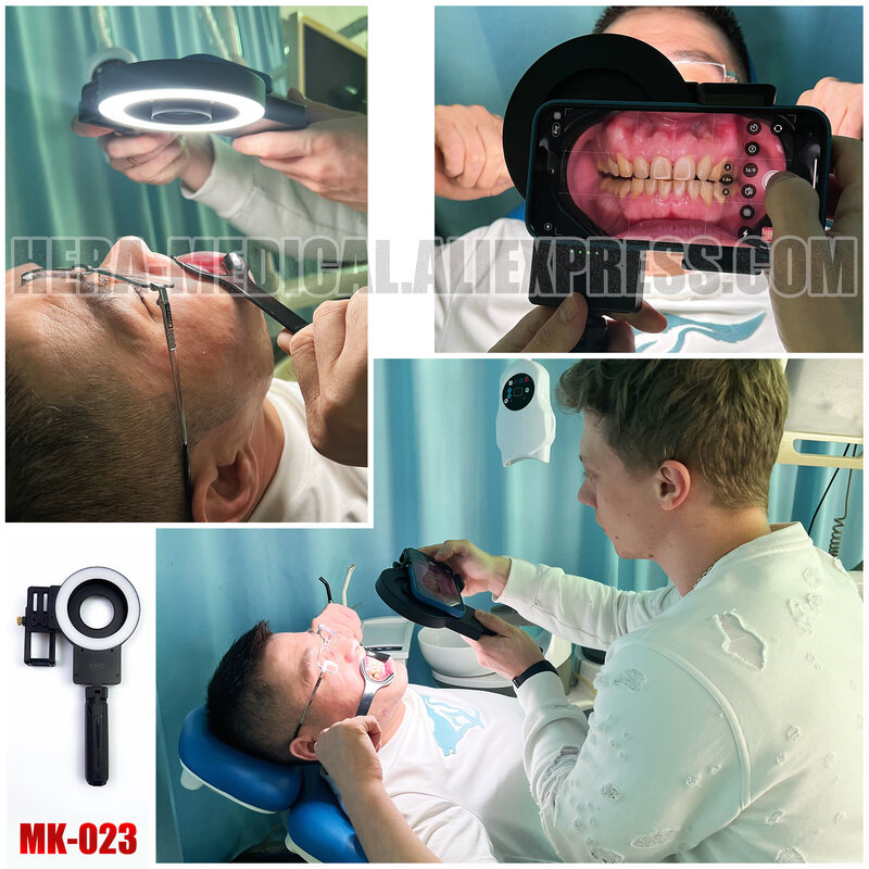 Luz de fotografía Dental para tratamiento de odontología, foto y Video para teléfono móvil, temperatura de Color y brillo ajustables