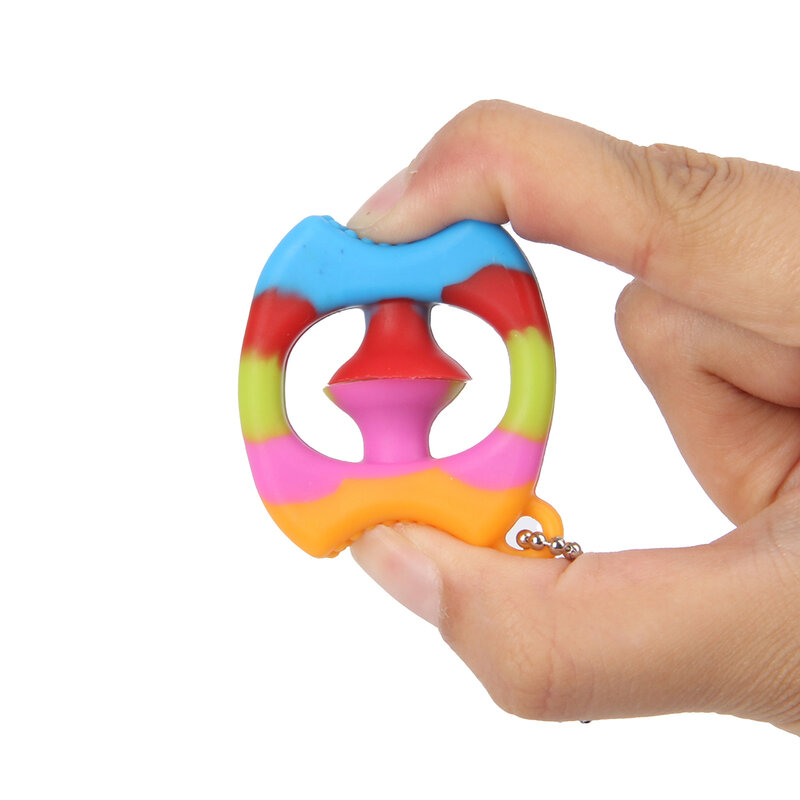 Mini llavero de silicona para adultos, juguete con Sensor de estrés, ventosas de dedo de silicona prensadas de Color