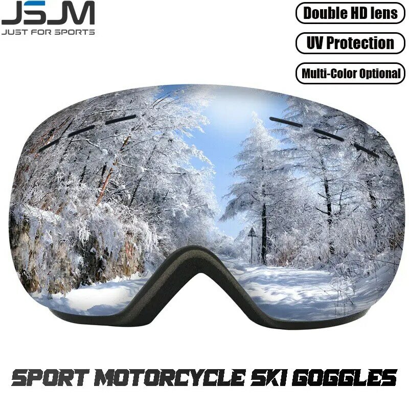 JSJM جديد تزلج نظارات الرجال النساء طبقات مزدوجة مكافحة الضباب قناع للتزلج الكبير UV400 نظارات حماية التزلج الشتاء الثلوج على الجليد نظارات