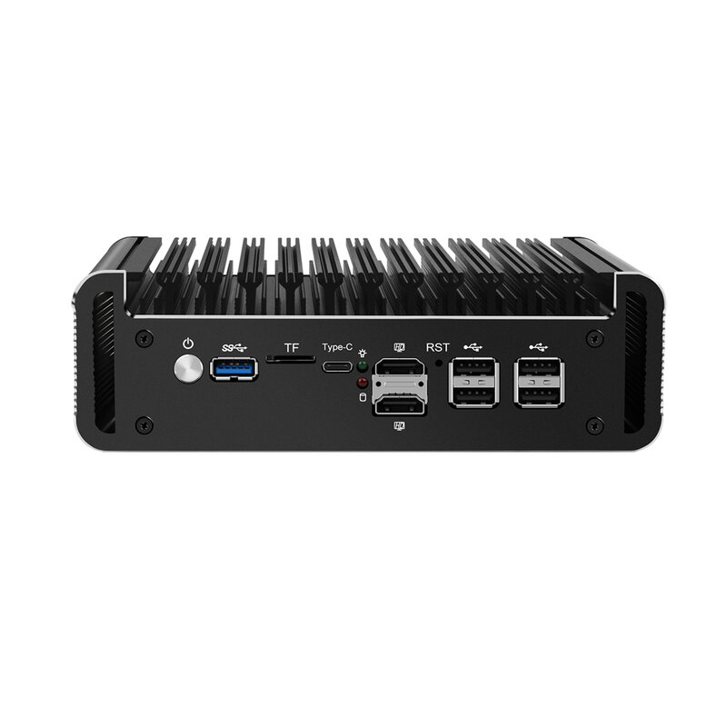 HUNSN Micro Firewall Appliance,Mini PC,Intel N100/N200/N305,RJ47,Router PC,pFsense Plus,6xIntel 2.5GbE I226-V,2HDMI2.1,TF,Type-C