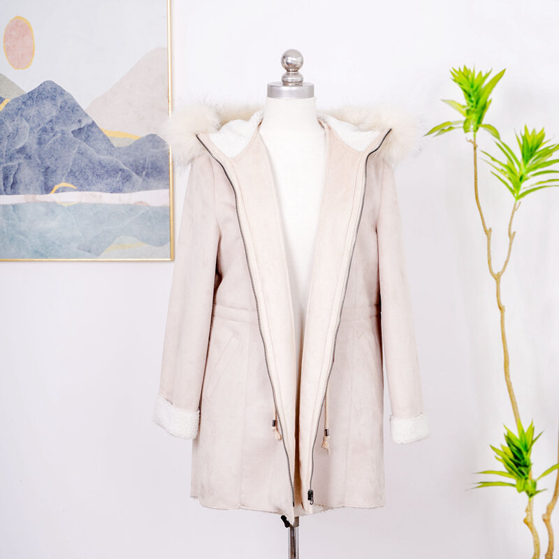 따뜻한 라펠 인조 모피 퍼지 코트 자켓 오버 코트 여성용, 퍼지 밍크 의류, 겨울