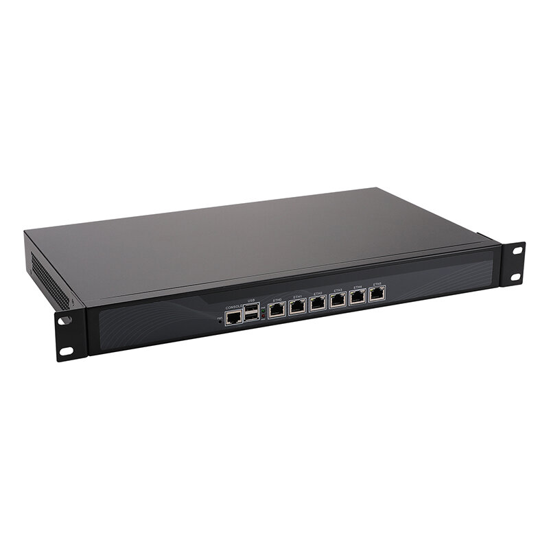 1U Rackmount Intel Celeron J4125/N5105 Quad Core PC Server Firewall dengan 6xIntel 2.5G LAN NICs Router lembut untuk AES-NI pfSense