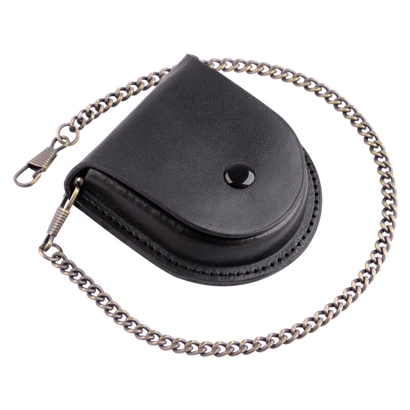 Vintage Mode männlich schwarz braun Ledertasche klassische Tasche Uhr Box Abdeckung Halter Aufbewahrung koffer Münz geldbörse Beutel Tasche mit Kette