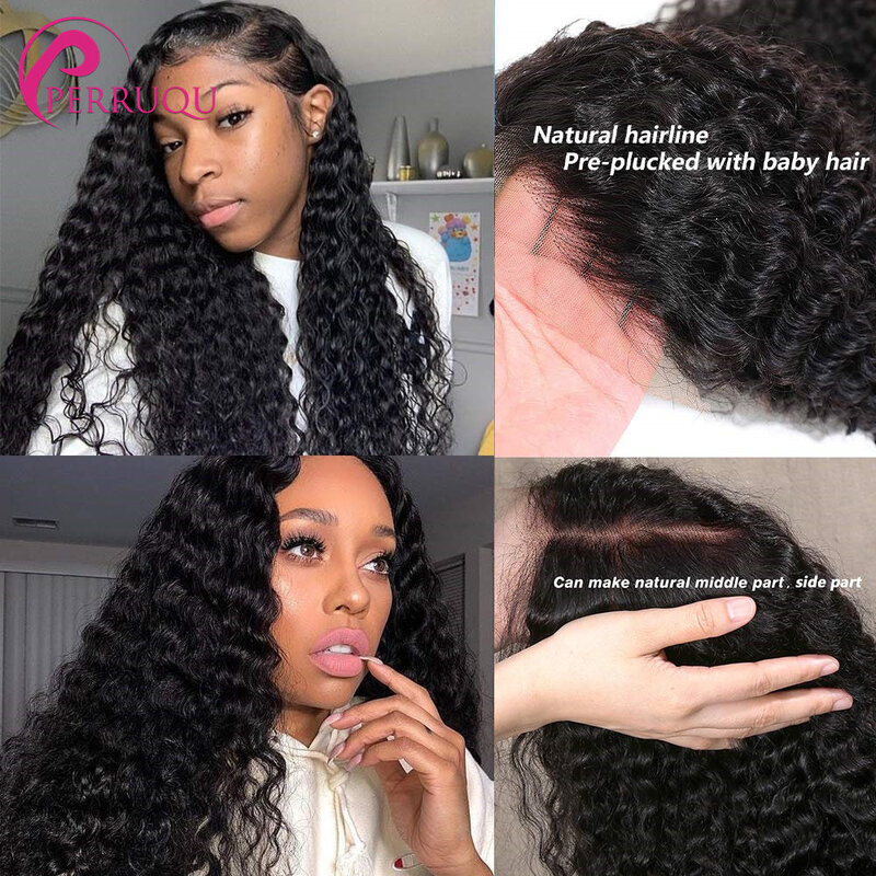 Water Wave Lace Front Wig 13X6 HD Lace Frontal Wig Curly Human Hair Wigs For Women 30 40 Inch 인모 가발 5x5 6x6 Closure Wig