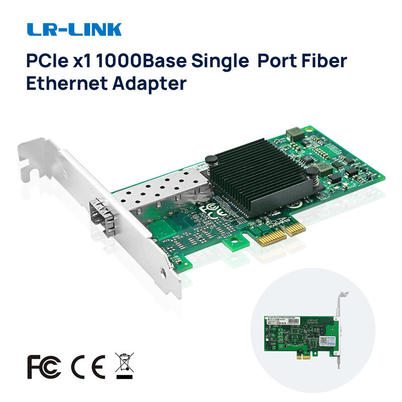 LR-LINK 9260pf-sfp/lx pci-express x1 placa de rede gigabit fibra óptica desktop ethernet adaptador intel 82576