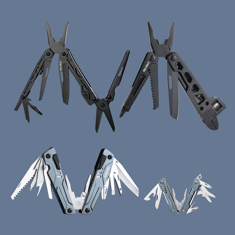 Nextool متعددة الوظائف ذو طيات القاطع أداة مجموعة سكينة للاستعمال الخارجي للبقاء مقص سلك المتعرية القواطع للطي كماشة متعددة المهام