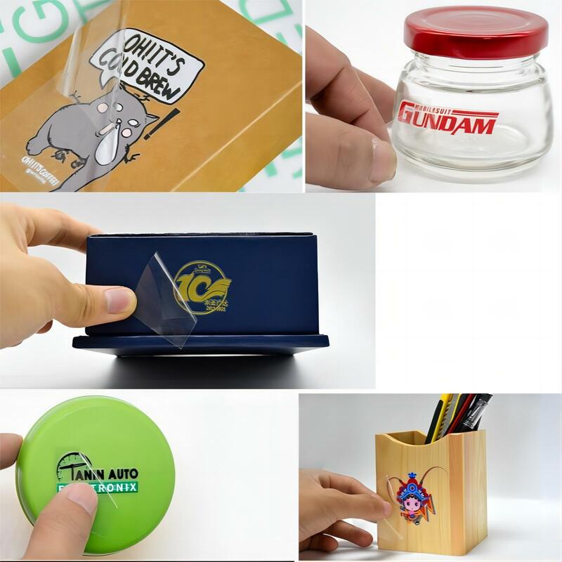 Custom Transfer Stickers for Wedding, Custom Transfer Stickers, Shiny Gold, Silver, Brand Company Logo, 3D, 100Pcs
