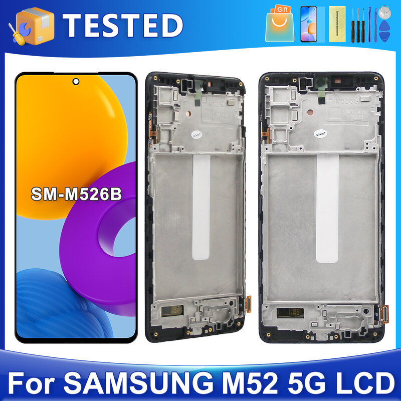 Samsung用の交換用LCDタッチスクリーンパネル,Samsung用のデジタイザーアセンブリ用のスペアパーツ,m52,5g,m526,m526br,m526b,6.7インチ