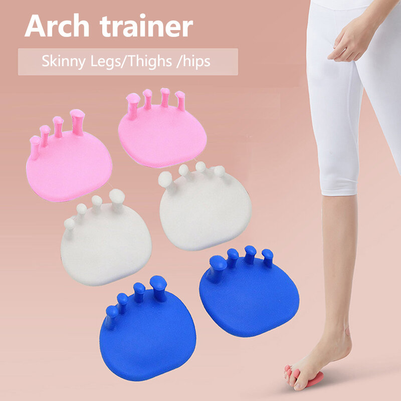 1 par arco pé instrutor de fitness perna toes função plantar exercitador polegar valgus corrector toe talas nádegas arch trainer