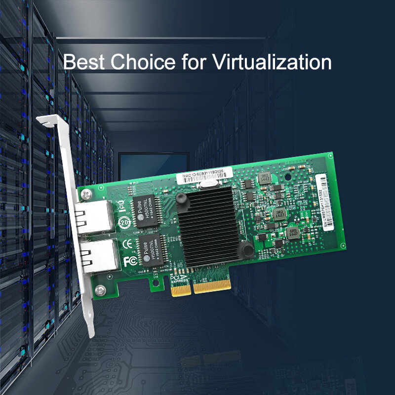 Carte réseau PCIe Gigabit à double Port, adaptateur Ethernet LR-LINK M, Intel 1000, 9702ET, 82576