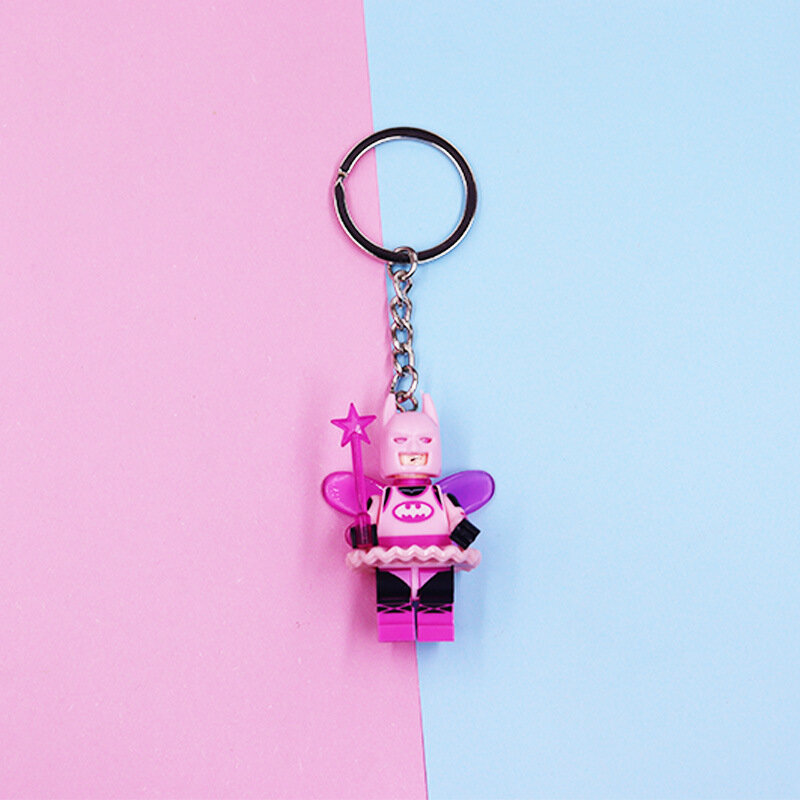 Creative Cute Blocks Keychain Ring Chain Pendant Small Fairy Pink Rabbit Unicorm Foreign Gifts