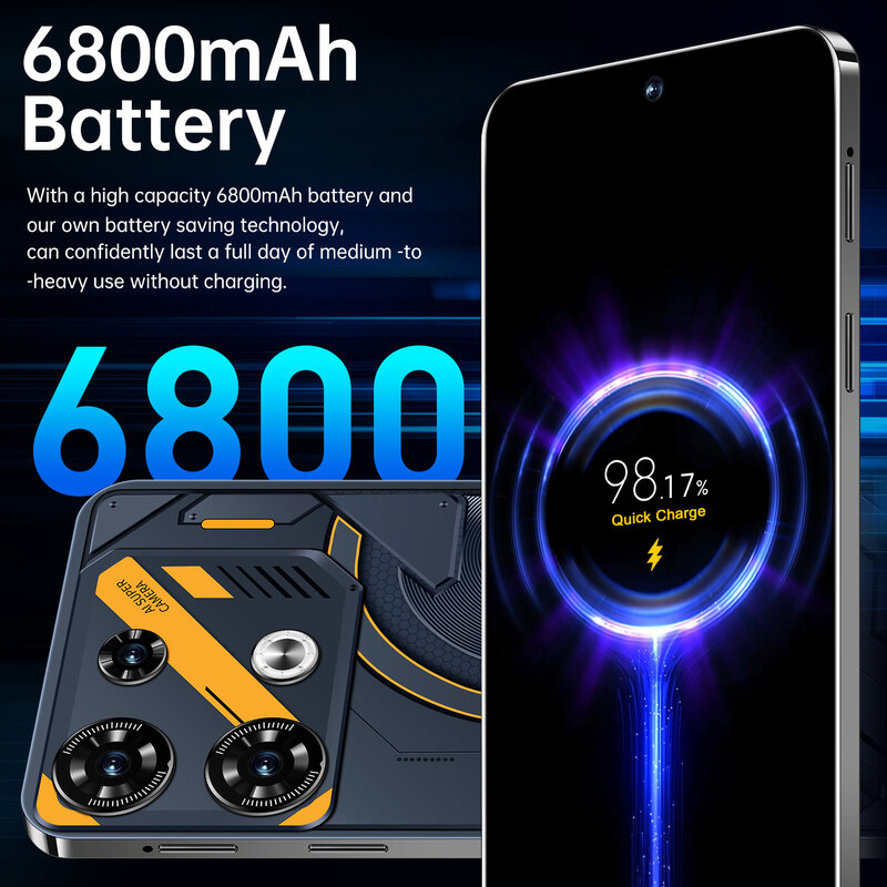 2024 GT10 Pro สมาร์ทโฟนของแท้5G 7.0นิ้ว HD 16G + 1TB โทรศัพท์มือถือโทรศัพท์มือถือสองซิมแอนดรอยด์ปลดล็อกแล้ว6800mAh