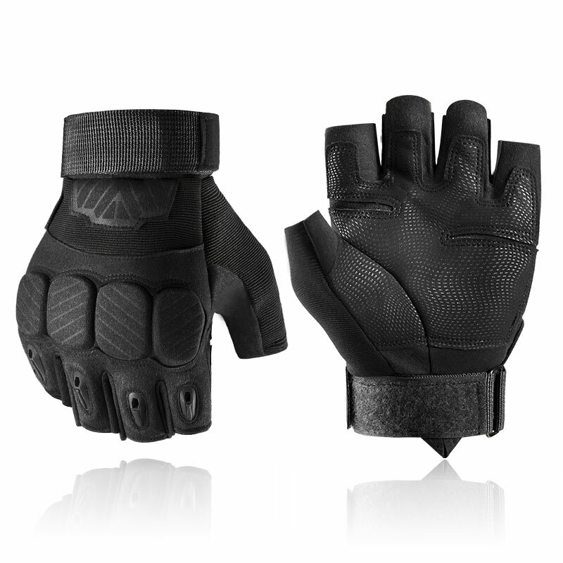 Guantes tácticos para montar al aire libre, guantes de entrenamiento del ejército Airsoft, guantes deportivos de medio dedo, guantes de combate para hombre, guantes de caza y Tiro