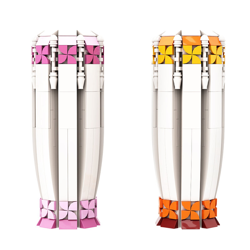 Gobricks-MOC 해바라기 꽃병의 컬러 꽃병, 빌딩 블록 꽃 장식 모델 브릭, 어린이 선물용 장난감