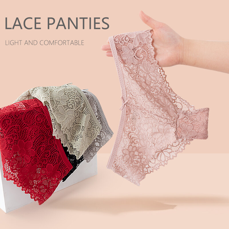 Sexy Lace Panties Women Fashion Cozy Lingerie Tempting Briefs High Quality Women's Underpant Low Waist Intimates Underwear