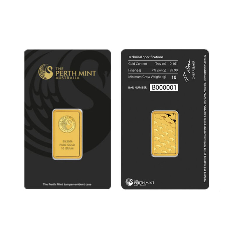 1 OZ Australian Gold Bar Series Perthe City Bar materiale in ottone lingotti d'oro Perthe Gold Plated Coin Replica pepita d'oro
