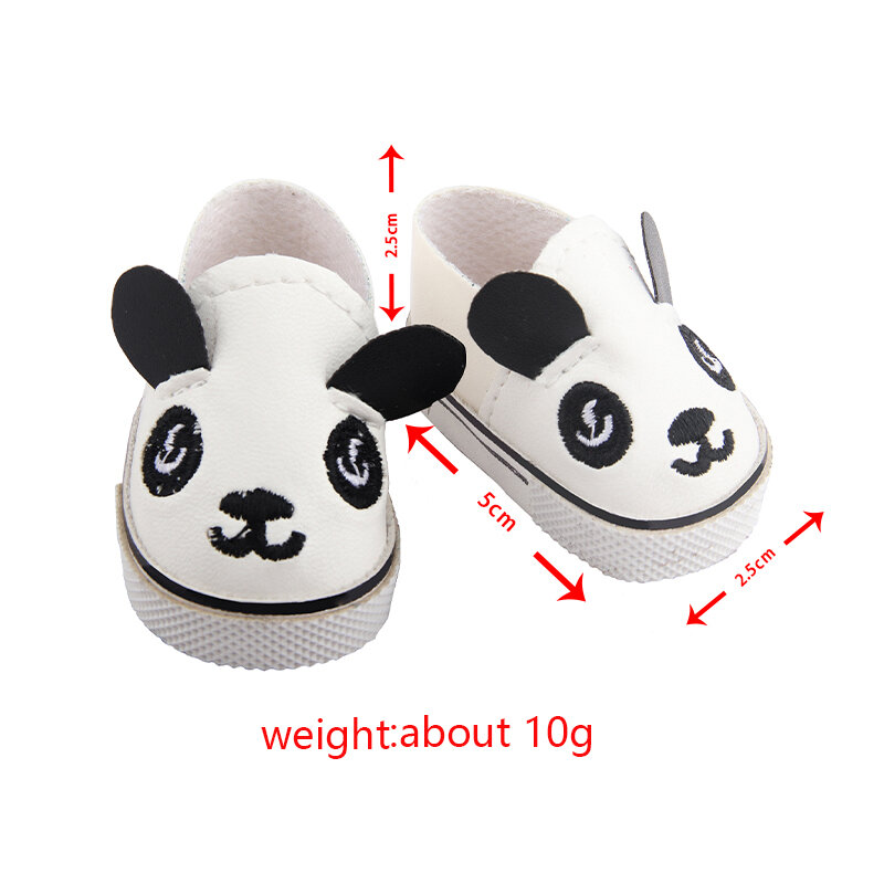 Cute 5 Cm Panda Doll Shoes For Paola Reina,Lesly Doll Mini Leather Doll Shoes Boots Accessories For EXO,14 Inch Girl,Nancy Doll