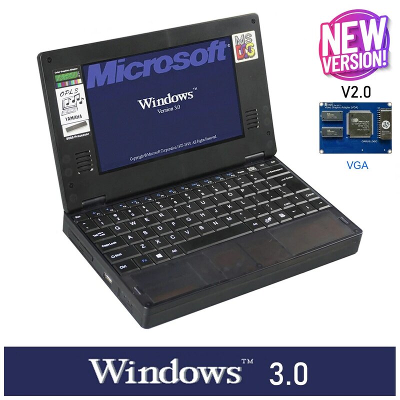 Системный ноутбук Book 8088 DOS, компьютер CGA/VGA, видеокарта серийная/параллельная, совместимая с IBM PC XT, микрокомпьютер 8088CPU