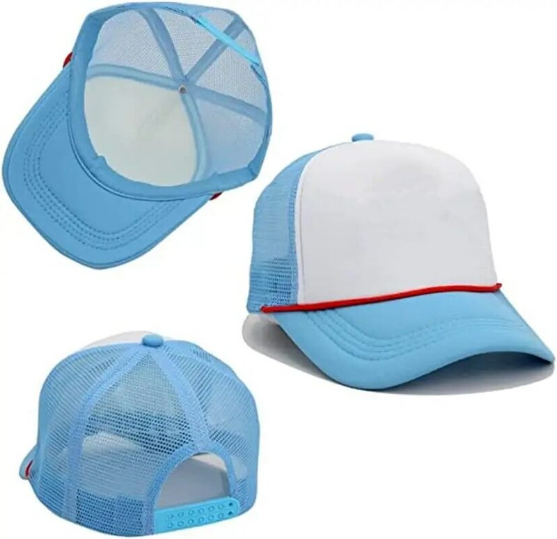 Trucker Hut Mesh Baseball-Cap Cosplay Kostüm Hut für Männer Frauen Kinder Halloween Casual Sport Tragen Blau