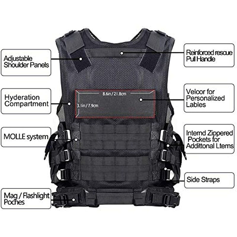 Tactical Vest Outdoor Ultra-Light Breathable Training Vest Adjustable for Adults