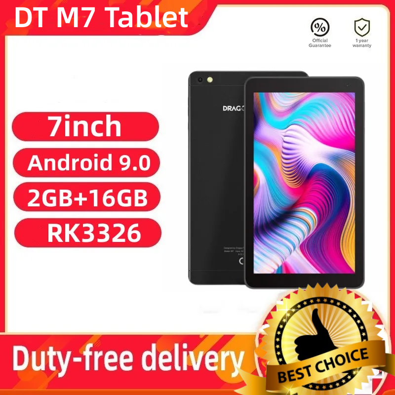 2024 nuovo Tablet Android 9.0 7 pollici DTM7 per bambini Quad Core Dual Camera 2GB RAM + 16grom RK3326 Bluetooth compatibile 1024x600 IPS