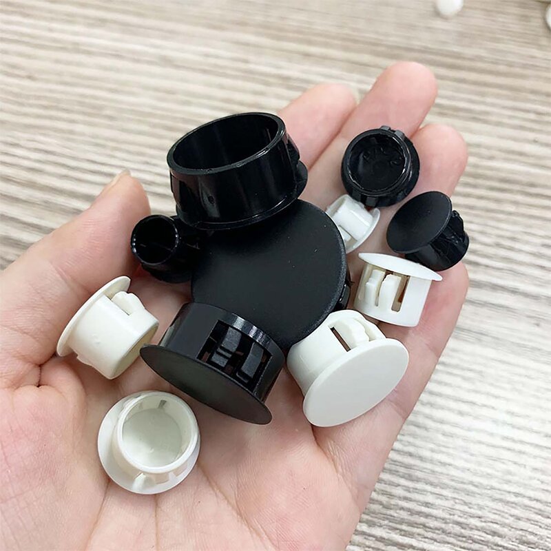 White Nylon Round Snap-on Plug 6mm 8mm 10mm-30mm Plastic Hole Caps Blanking End Caps Seal Stopper