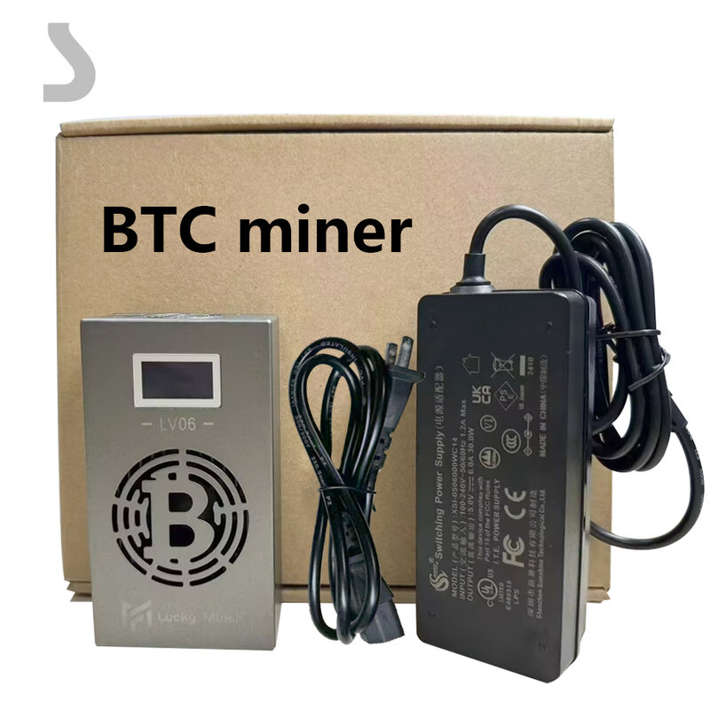 Máquina de minería de bitcoin con fuente de alimentación, minero Solo de la suerte Lv06 BTC, último modelo, envío gratis, 500G