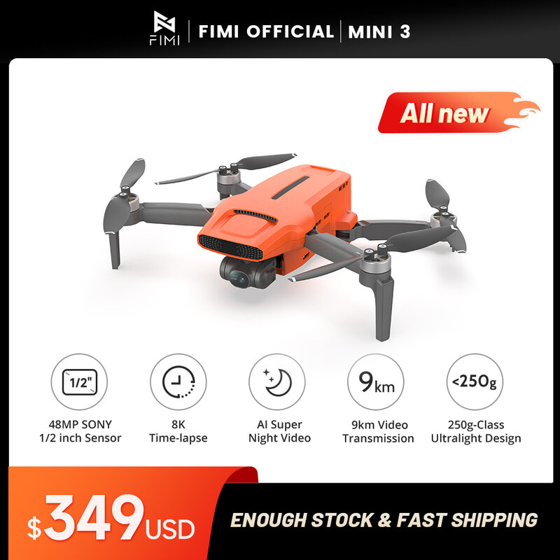 FIMI MINI 3 nuovo drone 4K 60fps AI Super Night Video 9km gamma Gimbal a 3 assi 249g design ultraleggero smart tracking mini pro drone