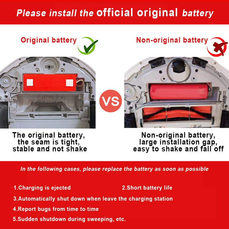 100% Originele Vervangende Batterij H18650CH-4S1P Voor Xiaomi Xiomi Mijia Mi Robot Vacuüm-Mop Essentiële G1 Mjstg1 Skv4136gl 2600Mah