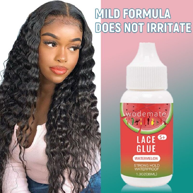 Wodemate Watermelon Scent Lace Glue For Wig Frontal Hair 38ml/1.3oz Waterproof Sweat-resistant Wig Adhesive