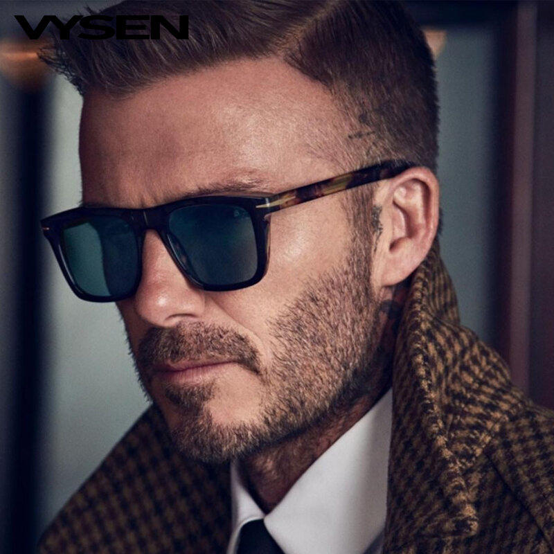 Kacamata Hitam Kotak Beckham Klasik untuk Pria 2022 Kacamata Hitam Persegi Panjang Desainer Merek Mewah Kacamata Anti Cahaya Biru UV400