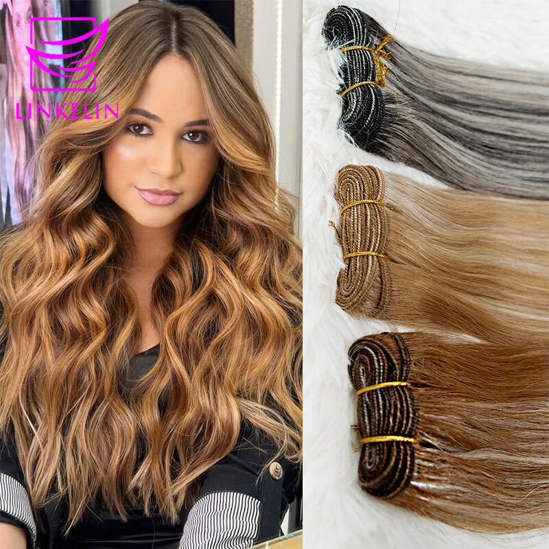 100% Human Hair Wefts Hair Weft Brazilian Machine Remy Natural Straight Weaving Bundles 100g Per Sew in Human Hair Extensions