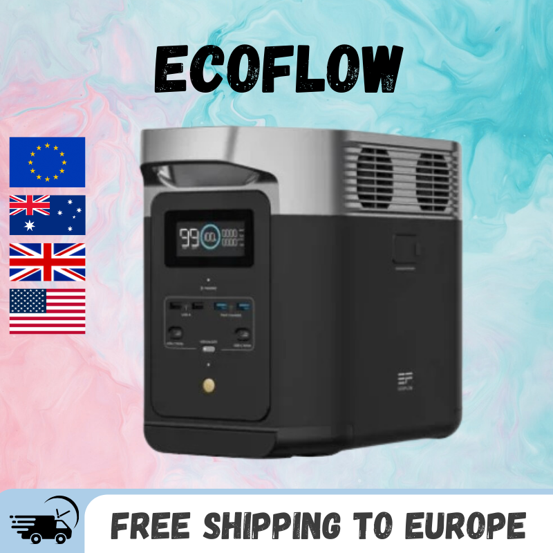EcoFlow-Générateur Solaire przenośne DELTA 2 Max, 2400W, 2048Wh, rozszerzalne, 6kWh, Batterie Lyen, Jusqu'à 3000W, Silencieux