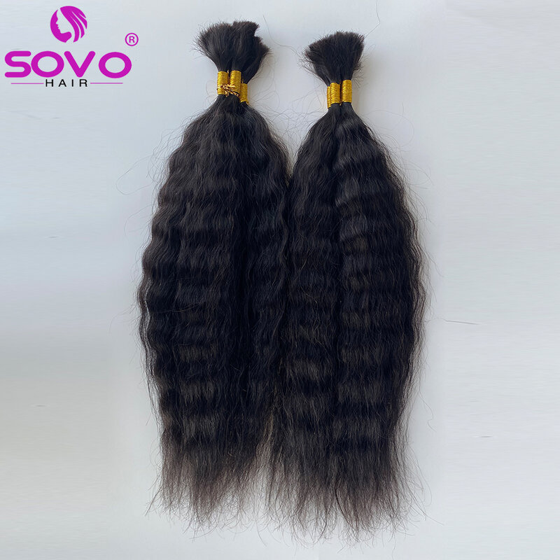 Bulk Hair Extensions Wet And Wavy Super Bulk Human Hair For Braiding No Weft 100% Remy Hair For Salon Supply 14-28 Inch