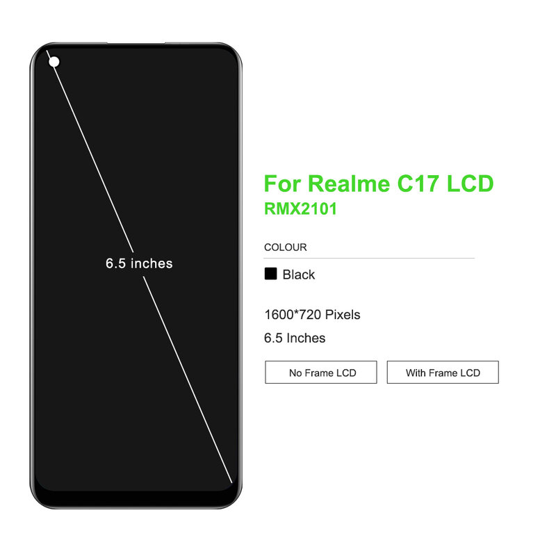 6.5" Original For OPPO Realme 7i RMX2103 LCD Display Touch Screen Panel Digitizer Replacement For Realme C17 LCD RMX2101 Display