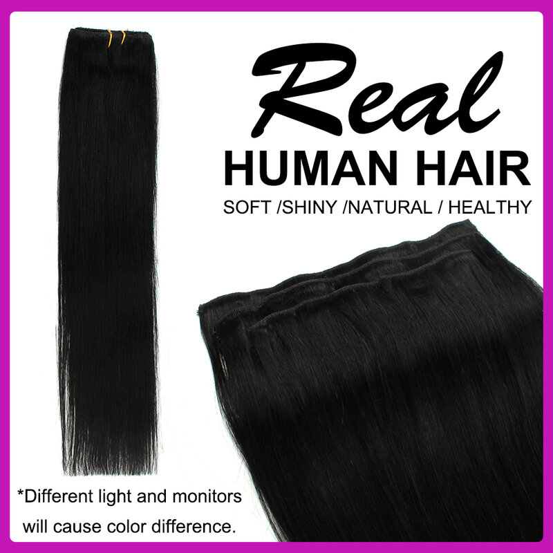 SOVO 60 Grams Clip in Hair Extensions 100% Human Hair Ombre Color 3Pcs Human Hair Clip in Extensions for Women