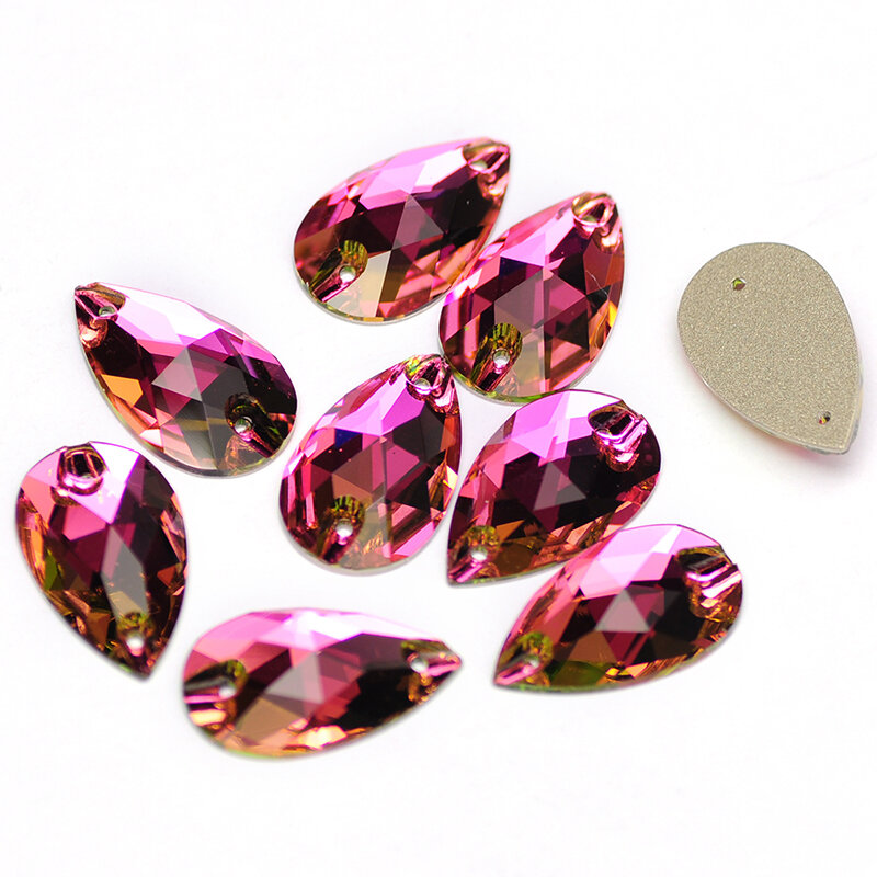 YANRUO-diamantes de imitación en forma de lágrima para coser, piedras de cristal Strass para decoración de ropa, 3230