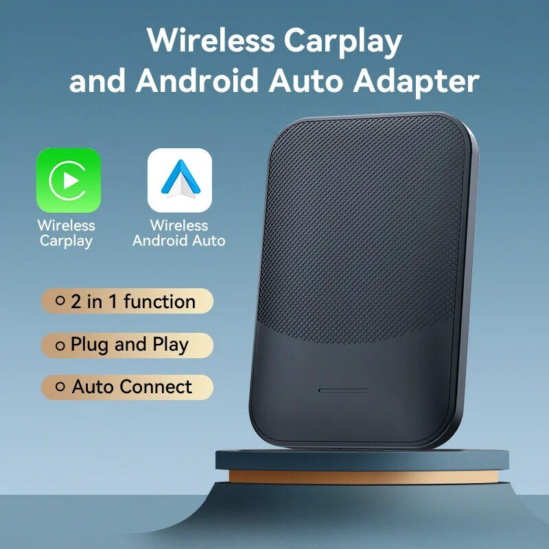 Acodo kotak AI Carplay, kotak AI berkabel ke nirkabel Android Auto Adapter Carplay Dongle Bluetooth WIFI Plug And Play untuk Toyota Honda VW Audi