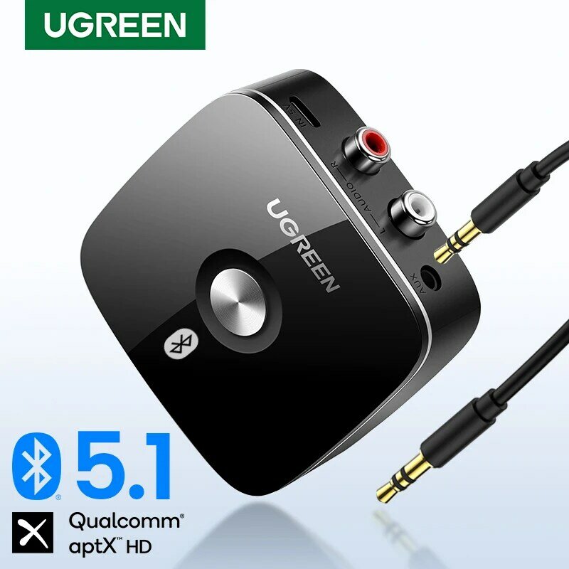 UGREEN Bluetooth RCA Receiver 5.1 aptX HD 3.5mm Jack Aux Wireless Adapter Music for TV Car RCA Bluetooth 5.0 3.5 Audio Receiver