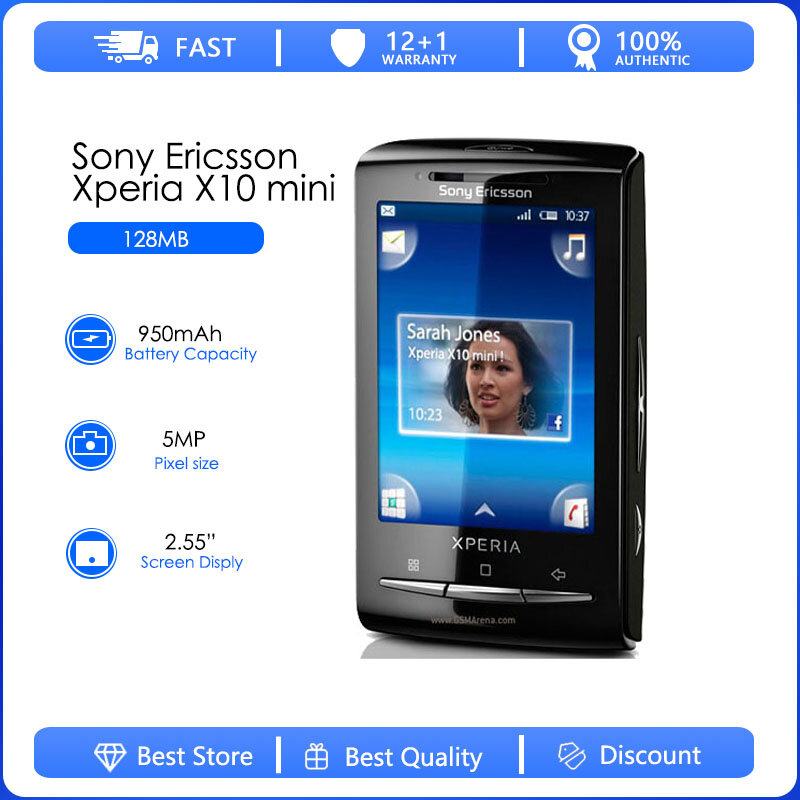 Sony Ericsson Xperia X10 Mini E10i รีเฟอร์บิช-ต้นฉบับปลดล็อค E10โทรศัพท์มือถือ3G WiFi GPS 5MP โทรศัพท์