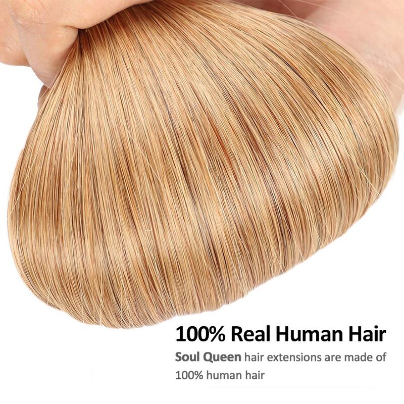 Doczepiane włosy z klipsem Prawdziwe ludzkie włosy 120g 10 szt#27 Ciemny blond proste włosy Brazylijskie doczepiane ludzkie włosy Remy Clip ins