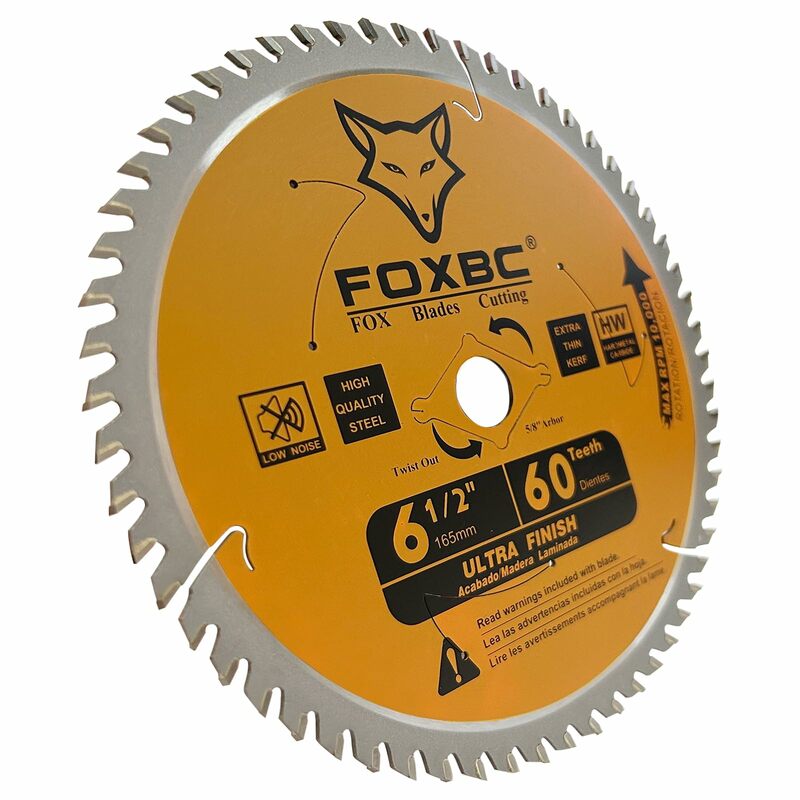 FOXBC-Scie circulaire sphérique à 60 dents, finition ultra fine, coupe du bois, 165mm, 1 pièce