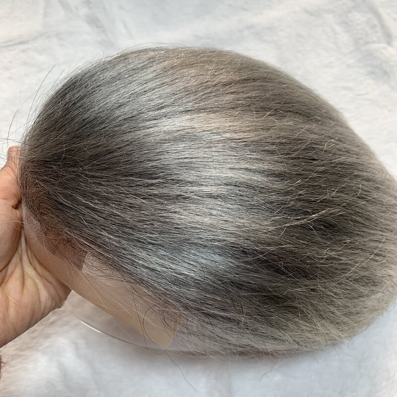Perucas retas do laço para homens, peruca do cabelo humano, 8x10, 1b80, sistema da substituição do cabelo