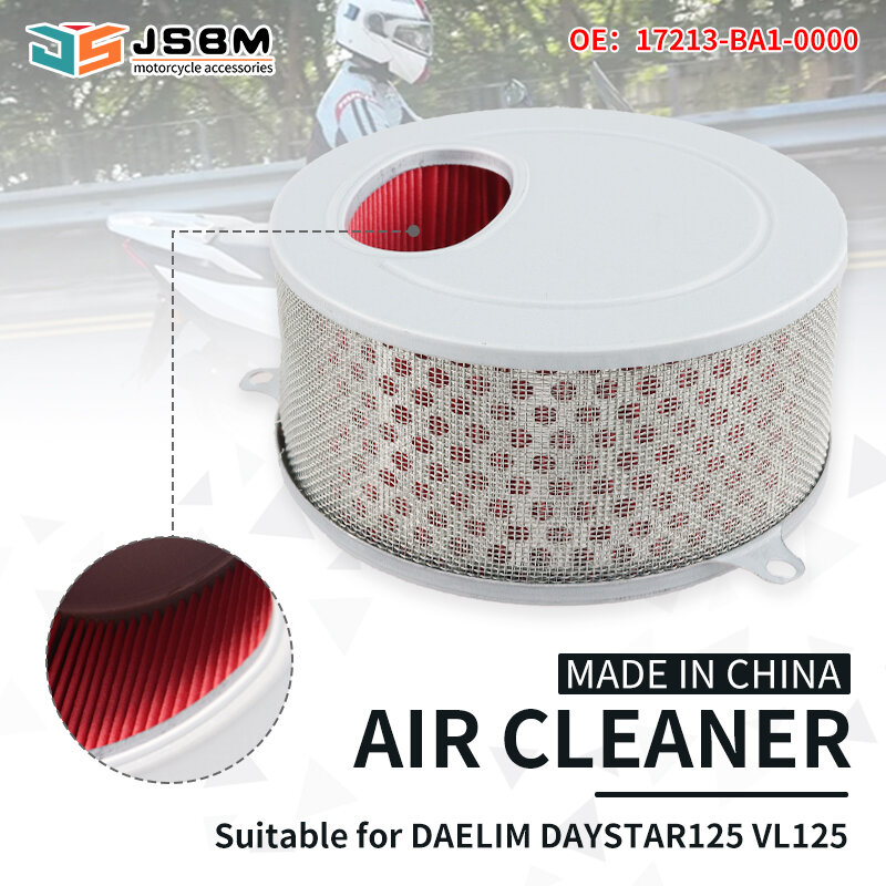 JSBM-Air Filter Inttake Cleaner, Acessórios Da Motocicleta, Peças de reposição para Daelim Daystar 125 VL125, 17213-BA1-0000