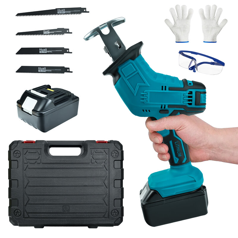 Scie alternative électrique sans fil avec batterie 18V 6000mAh, vitesse variable, outil de coupe du métal et du bois, scie électrique pour Makita