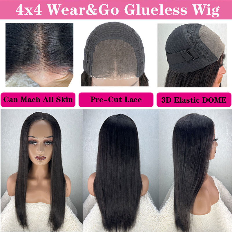 Peluca de cabello humano ondulado para mujer, postizo de pelo 100% humano, sin pegamento, línea de pelo prearrancada, brasileño, 13x4