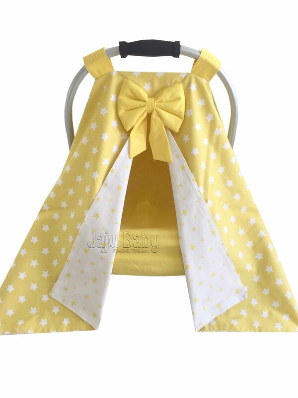 Handmade Yellow and Star Combination Stroller Cover and Inner Cover