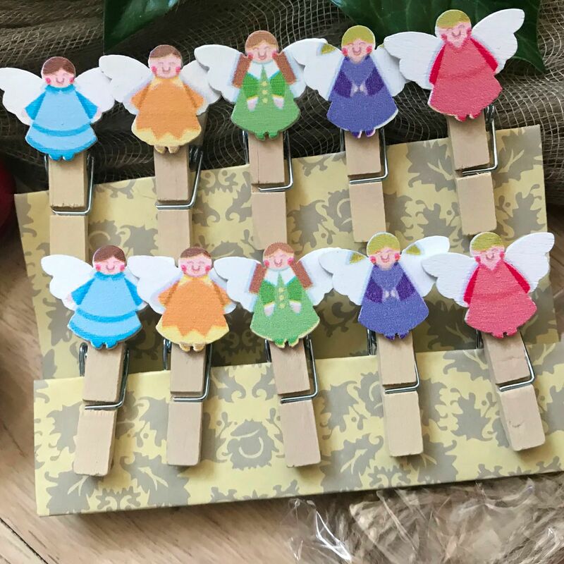 Angel Wooden Pegs for Photo Paper, Pin Clothespin Craft, Special Gift for Christmas Party, Drop and Pendant Ornament, 120 PCs
