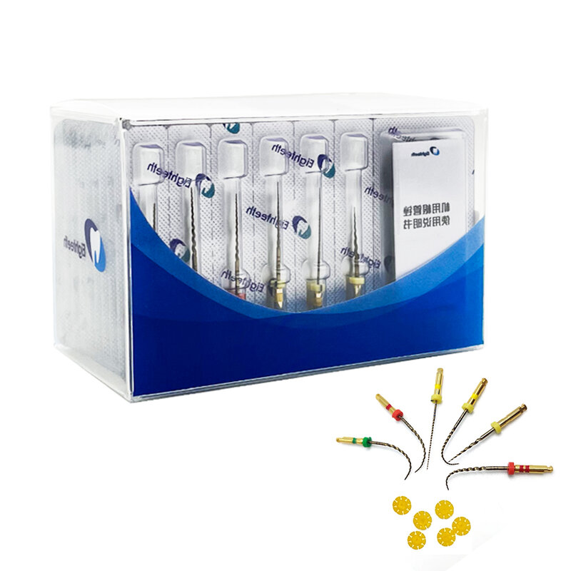 Eighteeth-limas giratorias endodónticas para E-FLEX Dental, limas de níquel-titanio activadas por calor, limas de Canal radicular Dental, materiales