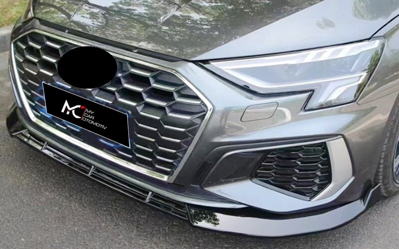 Передний разветвитель для Audi A3 8Y HB 2020, качество A +, автомобильные аксессуары, губа для тюнинга кузова, спойлера, диффузор